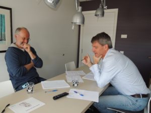 Paal Jahre Nielsen, Cambi, and Rune Ingels, N2 Applied, discussing enrichment of the bio-rest in biogas plants through adding N-fix nitrate