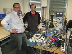 Ferdinand Stempfer and Roman Kettler, SBI GmbH, working on the prototype. The prototype will be installed at Cambi AS biogas pilotline in Hamar Norway Q2 2014