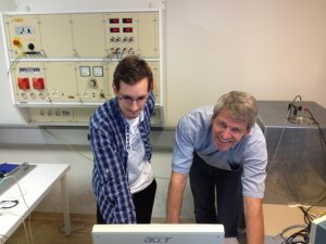 Mr. Rolan Koller (M.Sc. student) and Mr. Rune Ingels (CEO N2 Applied) meeting in Vienna May 7th 2013 to discuss the results of the high speed camera videos of the arc movement at various pressures